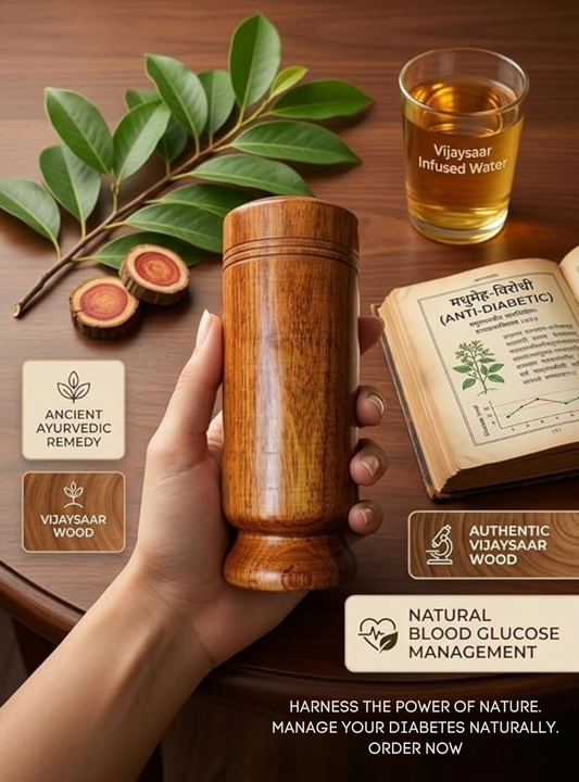 vijaysar wood glass for diabetes (4 Inch)