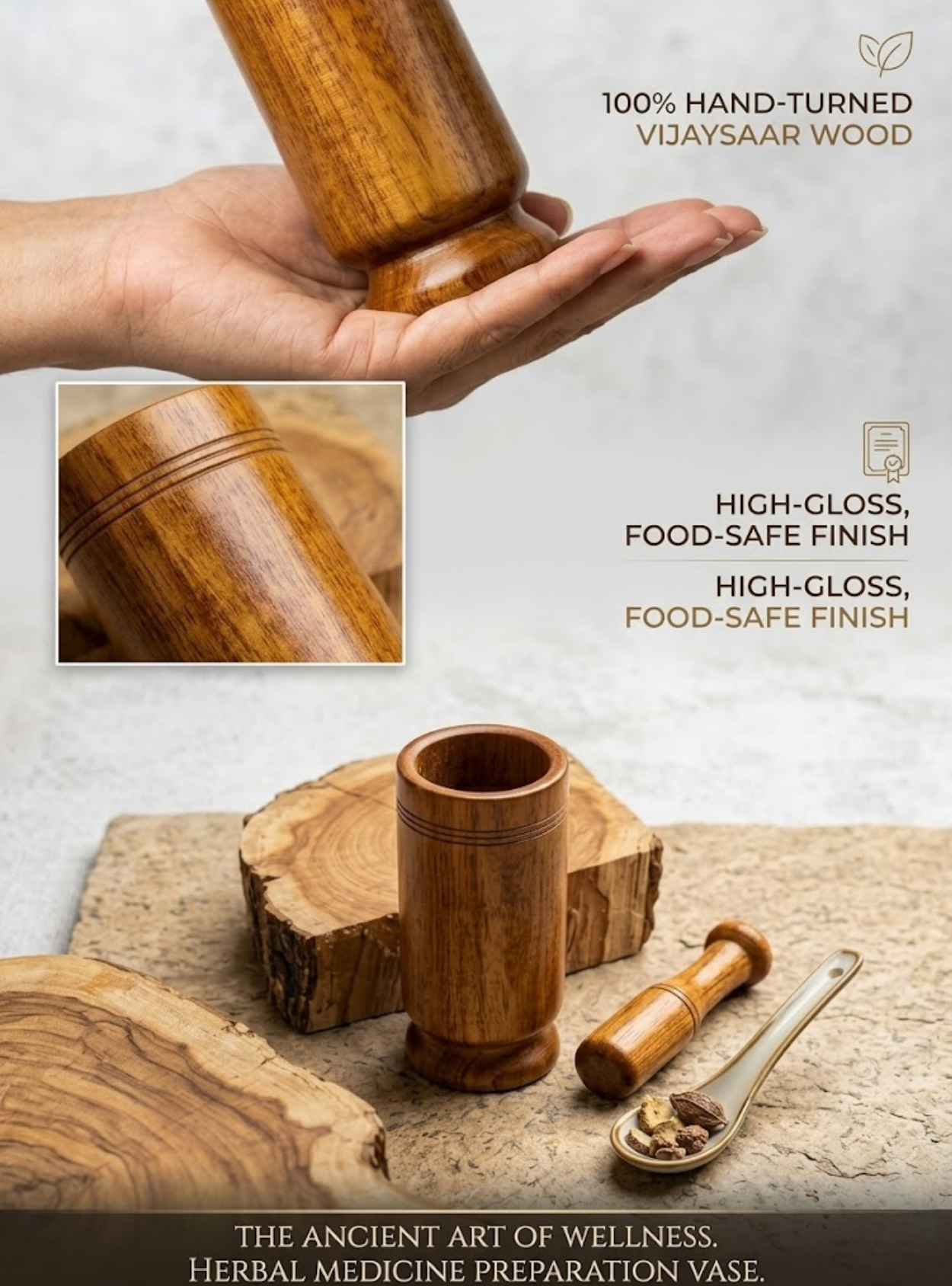 vijaysar wood glass for diabetes (4 Inch)