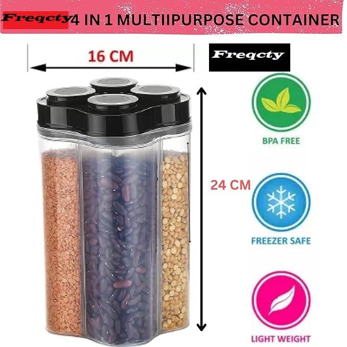 Section Plastic Food Storage Container Jar set of 2