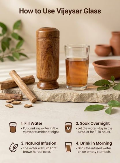 vijaysar wood glass for diabetes (4 Inch)