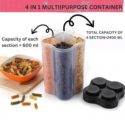 Section Plastic Food Storage Container Jar set of 2